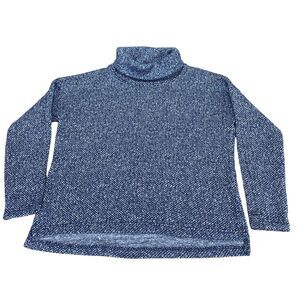 Columbia Sweater Womens XL Blue Knit Polyester Long Sleeve High Low Turtleneck